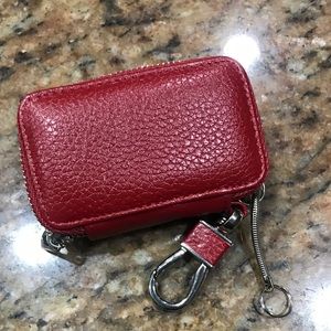 Small red key chain pouch